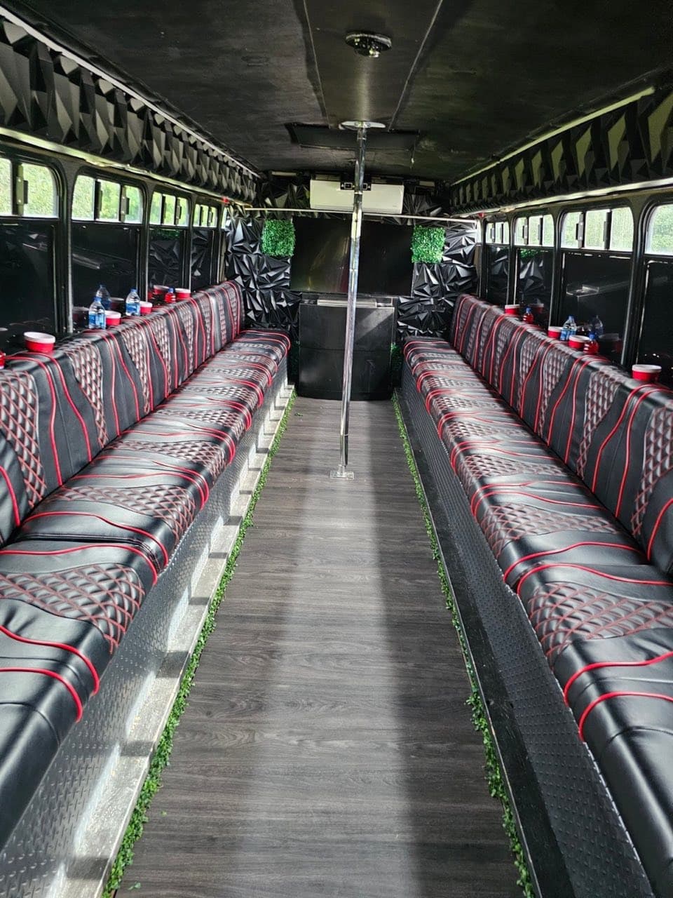 Clean interior of the LYTT party bus